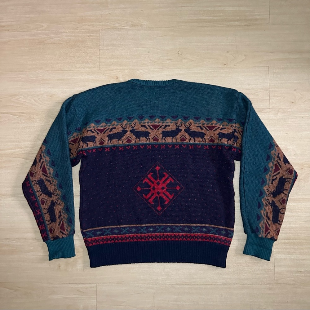 Rare Vintage Pendleton Sweater Nordic Deer Men’s Size X-Large Made In USA - Picture 6 of 11